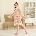 thumbnail image 4 of FORMRS Niños Bathrobe Unisex Hooded Robe Soft Plush Pajamas Sleepwear, Size 10-12T, Yellow Stars Pattern, 4 of 7