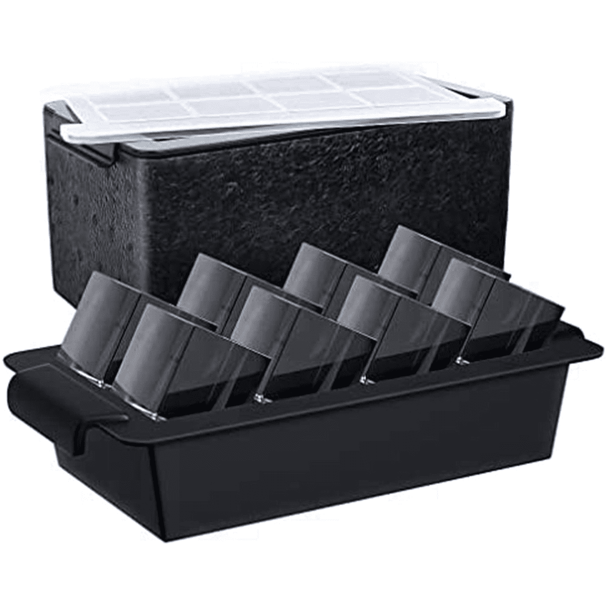 4X Clear Ice Maker, Clear Ice Square Tray Make 8 Big Square Ice Square, Crystal Clear Ice Square Maker for Cocktails
