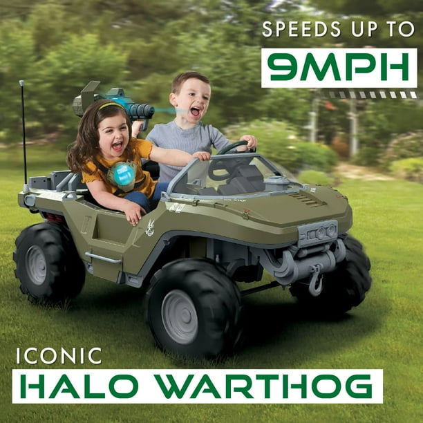 24 Volt Microsoft Halo Warthog Ride On with Laser Tag Blaster and Vest