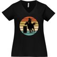 thumbnail image 3 of Inktastic Rodeo Barrel Racing Cowgirl Women's Plus Size V-Neck T-Shirt, 3 of 5