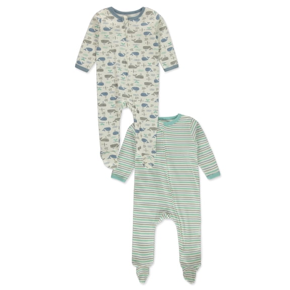Duck Duck Goose Baby Boys' 2-Pack Footed Coveralls Color: blue/multi Size: 6 - 9 months
