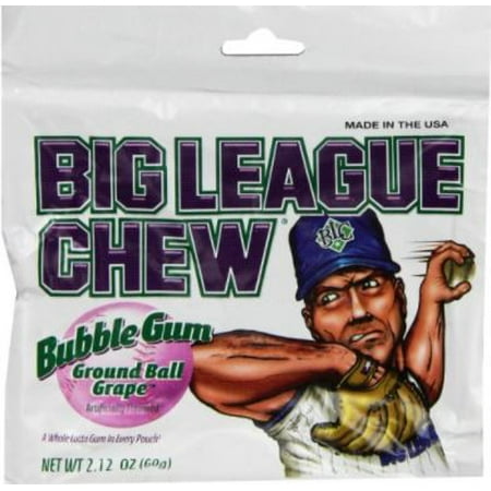 Big League Chew Bubble Gum Ford Gum, Big League Chew, Bubble Gum, Ground Ball Grape 2.12-Ounce Bag (12 Count) ()