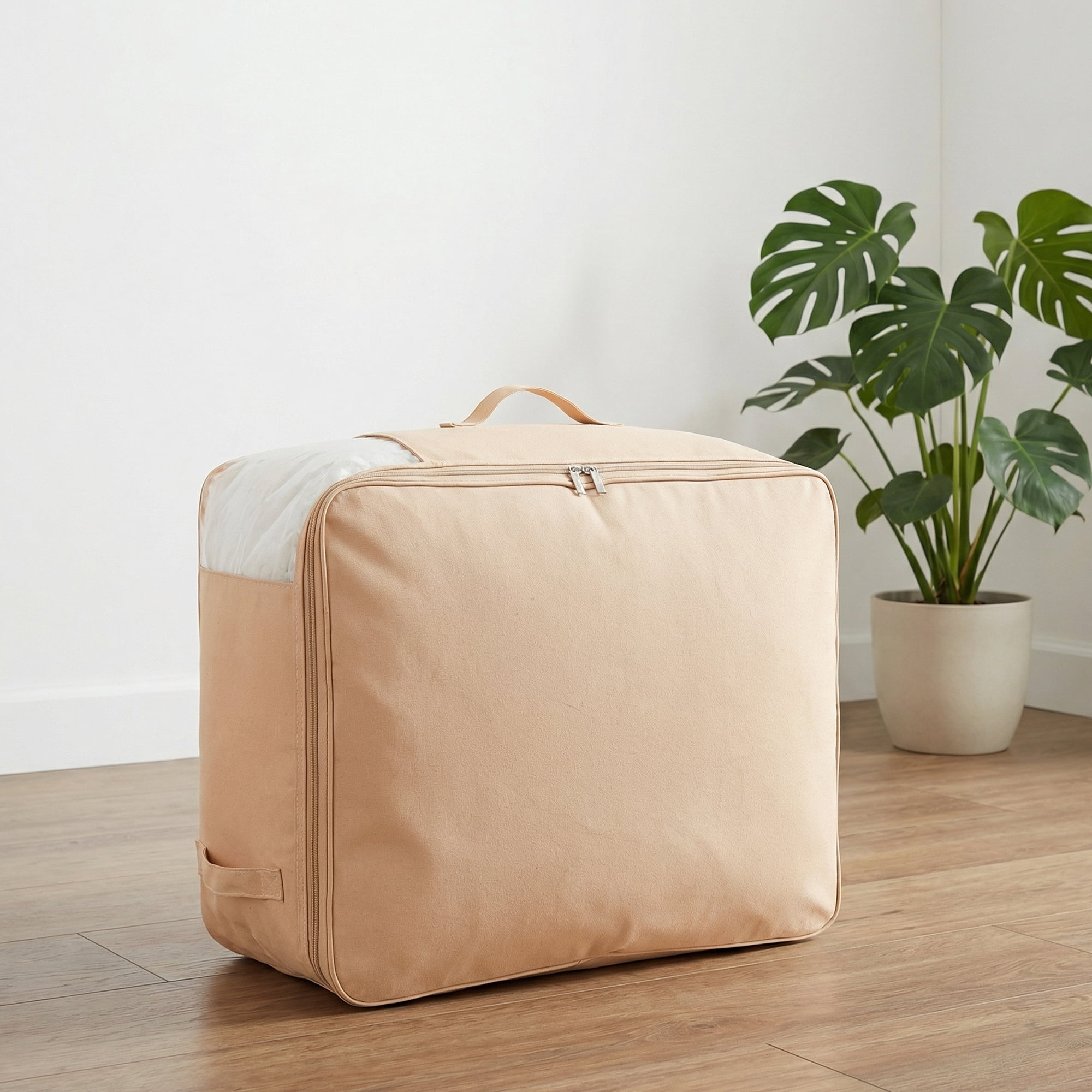 Unique Bargains Foldable Clothing Storage Bag for Comforters Light Pink 21.3"x16.5"x7.9"