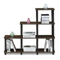 Furinno 16107WN/BR Turn-N-Tube Ladder Space Shelf, Walnut/Brown