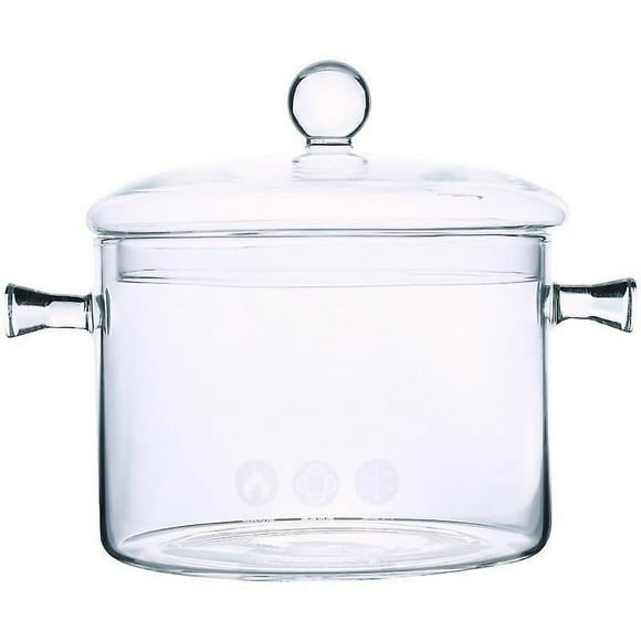 Heat-Resistant Glass Saucepan - Handmade Glass Cookware Set with Lid, 1.5L/50 Oz_Special Gift 2514