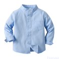 thumbnail image 2 of Fozruso Boy's Collared Dress Shirts Long Sleeve Button Up Shirts for Kids School Daily Casual, 2 of 7