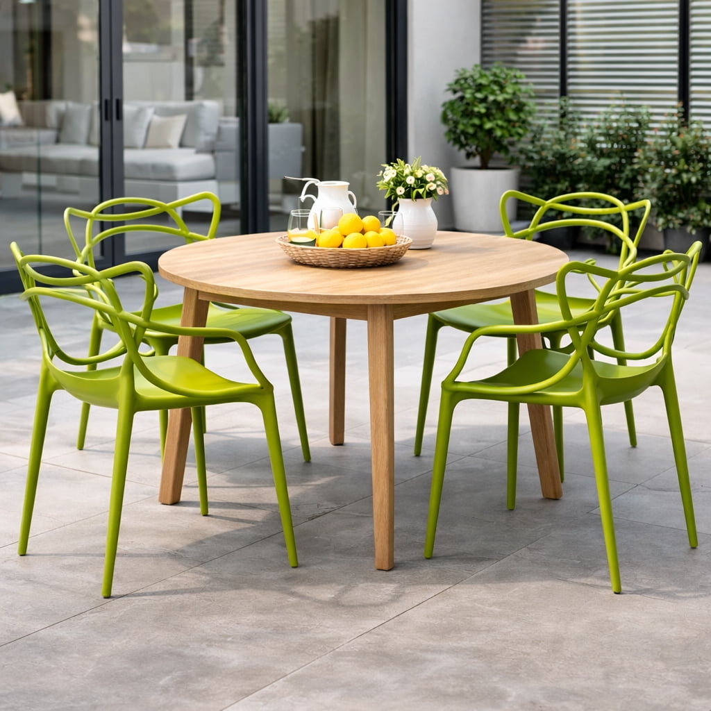 2xhome Set of 2 Modern Contemporary Designer Dining Chairs Molded Plastic Indoor Outdoor Patio Elbow Chairs, Green