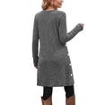 thumbnail image 4 of Fantaslook Long Sleeve Womens Dresses Crew Neck Buttons Tunic Sweater Dress with Pockets, 4 of 11