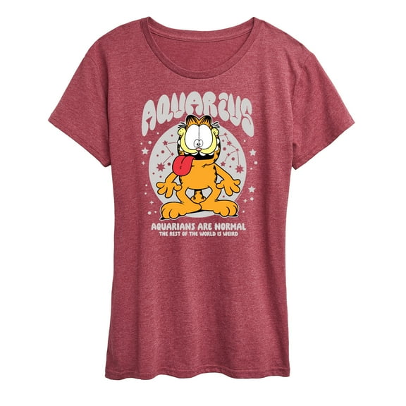 Garfield - Aquarius Garf Astrology - Womens Short Sleeve Graphic T-Shirt