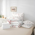 thumbnail image 6 of Homewish Teens Girls Female Cartoon Bowknot Twin Bedding Sets 7-Piece,White Red Bedding Comforter Set Microfiber,Abstract Geometric Stripes Breathable Sheet Sets,Breathable Home Decor,Reversible, 6 of 8