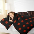 thumbnail image 4 of Manfei Cartoon Polka Dots Bedding Comforter Set,Cartoon French Style Twin Comforter Sets,Red Black Bedding Set For Children,Breathable Home Decor Reversible,2 Pieces, 4 of 8