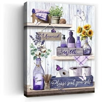Bathroom Decor Wall Art Butterfly Purple Sign Rustic Farmhouse Canvas Prints Signs Bathroom Pictures Wall Decor Wood Background Pictures Artwork Framed Bath Laundry Home Decorations 12''''x16''''