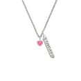 thumbnail image 2 of Delight Jewelry Acrylic 5/16" Hot Pink Heart Silvertone Forever Bar Charm Necklace, 23", 2 of 4