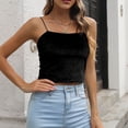 thumbnail image 5 of Clearance under 5.00 Lindreshi Camisole Tops for Women 2024 Women's Casual Fashion Sleeveless Gold Velvet Sling Solid Color Top Blouse, 5 of 5