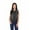 Black, variant on Women's Buttoned Denim Washed Vest W Flap Pockets
