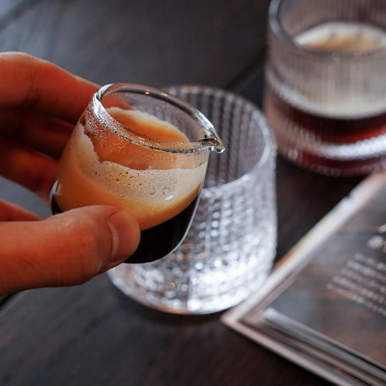 Single Spout Espresso Shot Glass with Wood Handle Espresso Glass