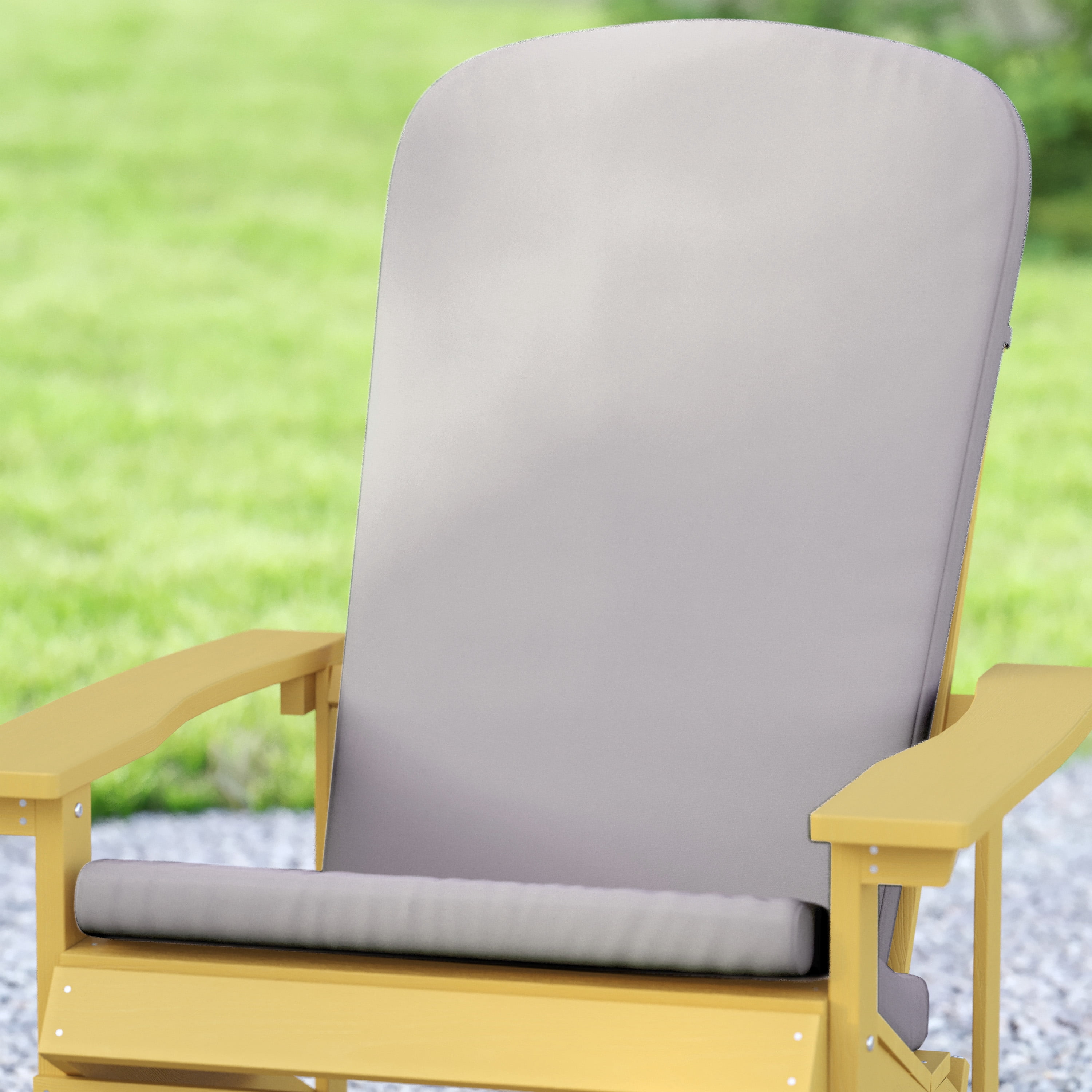 Emma + Oliver Set of Two All-Weather Indoor and Outdoor Cushions for Adirondack Chairs and High Back Patio Chairs in Cream