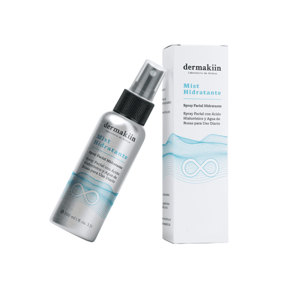 Spray Facial hidratante Dermakiin de Agua de Rosas y Ácido hialurónico