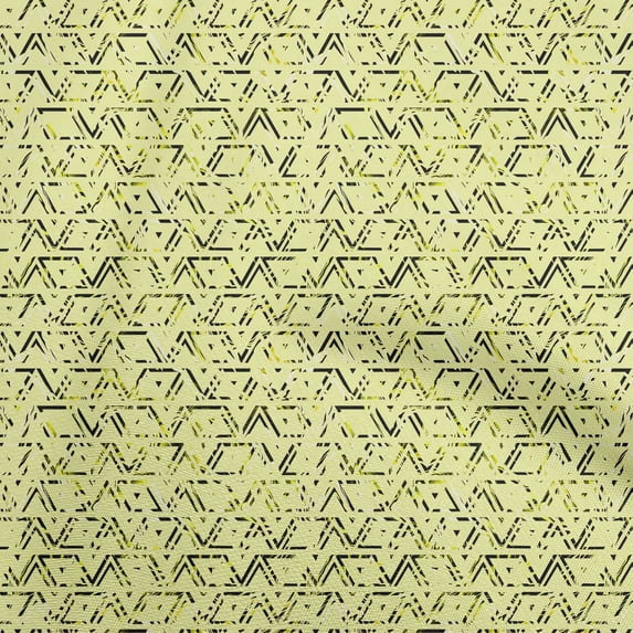 oneOone Polyester Lycra Yellow Fabric Geometric Sewing Craft Projects Fabric Prints By Yard 56 Inch Wide