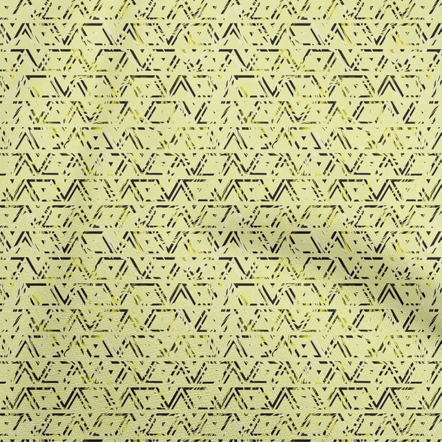 oneOone Rayon Yellow Fabric Geometric Fabric For Sewing Printed Craft Fabric By The Yard 56 Inch Wide