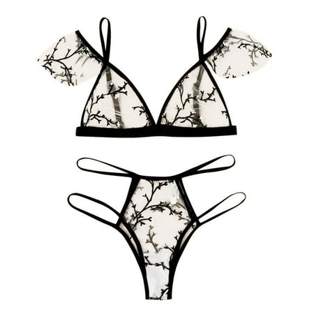 

EUHDSSDE Follure Women Sexy Embroidery Lace Underwear Pajamas Lingerie Hollow Out G-String