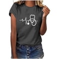 thumbnail image 1 of EQWLJWE Hauts d'Été pour Femmes Hauts pour Femmes Liquidation Hauts à Manches Courtes Imprimés pour la Journée des Infirmières Hauts Décontractés Pull Blouse T-shirt, 1 of 7