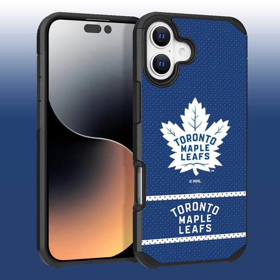 Apple iPhone 16 Plus (6.7) - NHL Licensed Toronto Maple Leafs Team Logo on Jersey Textured Dual Layer Case