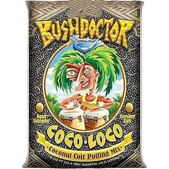 EnjinZZ Bush Doctor Coco Loco Potting Mix, 2cu ft - Extends Your Watering Schedule, Triple-Washed to Reduce Salt Content - Perfect for Cultivating Healthy Plants