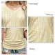 thumbnail image 2 of Top de verano para mujer, dobladillo fruncido, cuello en V, ojales, manga corta, color puro, camisa de verano, Top amarillo L, 2 of 7