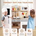 thumbnail image 3 of Redsmile Play Kitchen,Wooden Kids Kitchen Playset with Ice Maker,Oven,Realistic Lights and Sounds,Pretend Play Toy Kitchen,Gift for Girls Boys Ages 3-10,White, 3 of 10