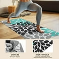 thumbnail image 4 of Black Turquoise and Gray Floral Pattern Hot Yoga Mat Towel Non Slip for Hot Yoga - Quick-Drying Yoga Mat Cover with 4 Corner Pockets with Travel Bag - Hot Yoga Towel Non Slip 70"x26", 4 of 6