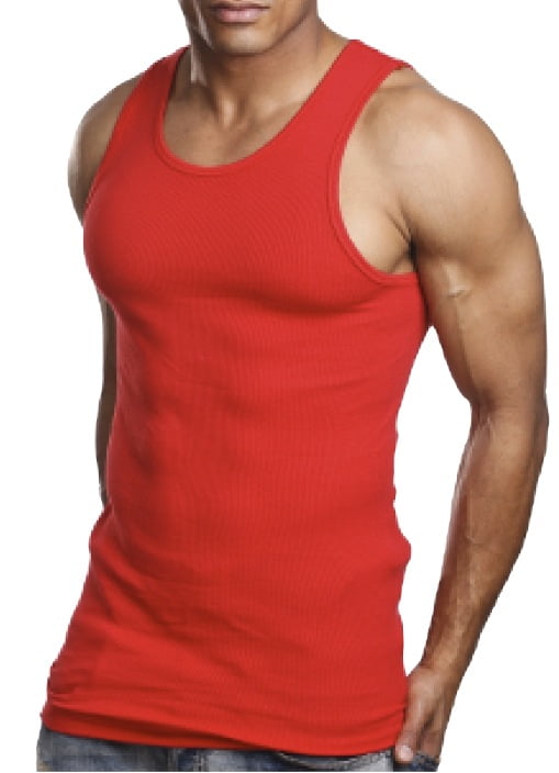 Fashion Casual Men's Tank Top Cotton A-Shirt Sleeveless Round Neck Vest ...