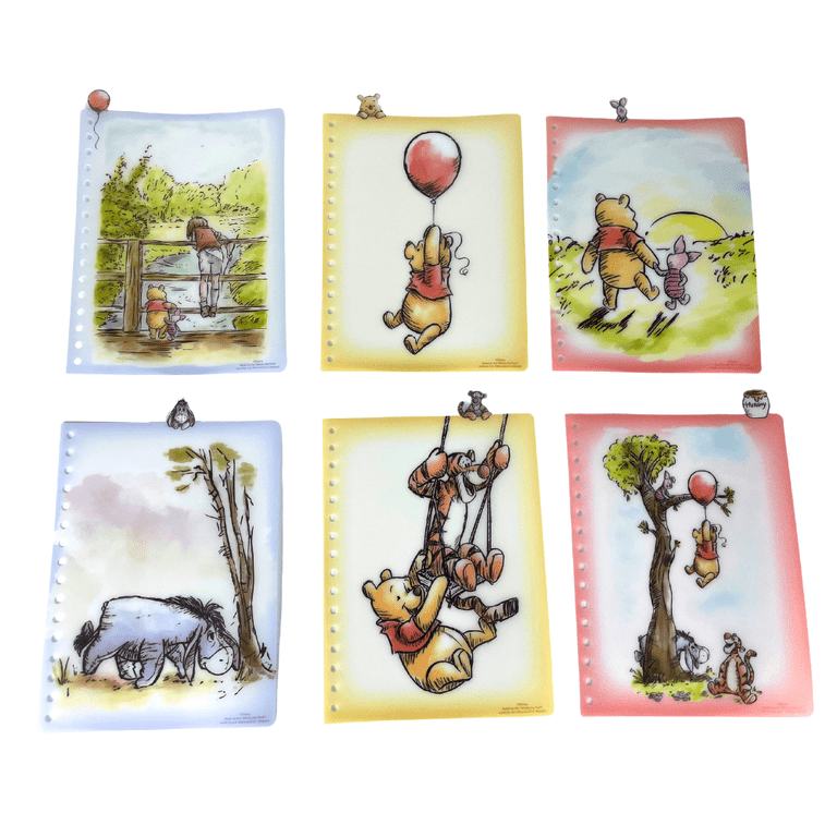 ノート・メモ帳 pooh.3love Disney Winnie the Pooh Spiral School Journaling Notebook, Divided