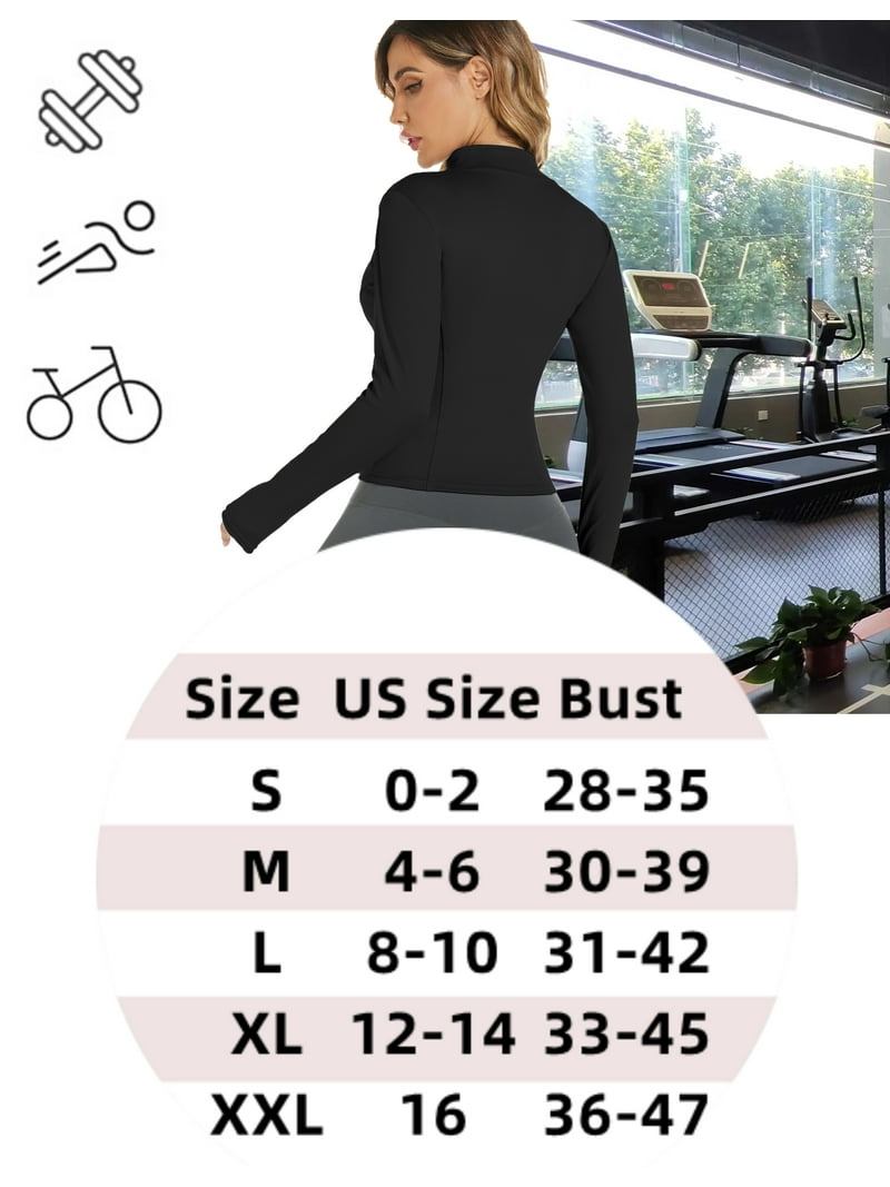 SEAUR Long Sleeve Front Zip Crop Tops Workout Athletic