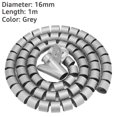 thumbnail image 1 of 10/16mm Flexible Spiral Cable Organizer Storage Pipe Cord Protector Cable Winder Tube Clip for Computer TV Wire Management Tools 16mm-Grey, 1 of 6