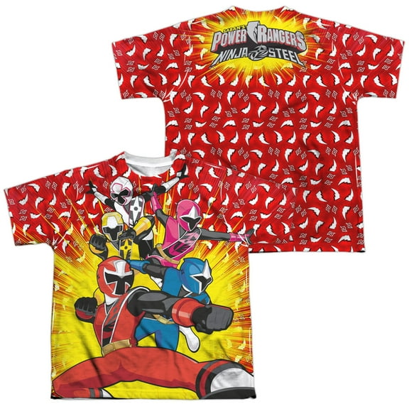 Power Rangers - Go Go Ninja Steel (Front/Back Print) - Youth Short Sleeve Shirt - X-Large