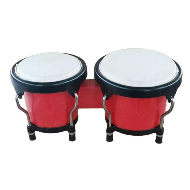 Instrumentos musicales Tambor de mano africano afinable educativo temprano Juego de tambor bongó para Rojo