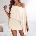 thumbnail image 6 of Oplxuo 2 Piece Outfits for Women Off The Shoulder Flowy Cape & Camisole Tops & Mini Skorts Matching Travel Vacation Clothes, 6 of 6