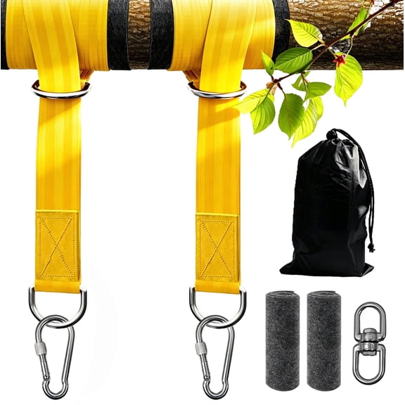 AILDEDE 10FT Tree Swing & Hammock Straps Kit, 2200LBS Heavy Duty with 360° Swivel & Protector Pads