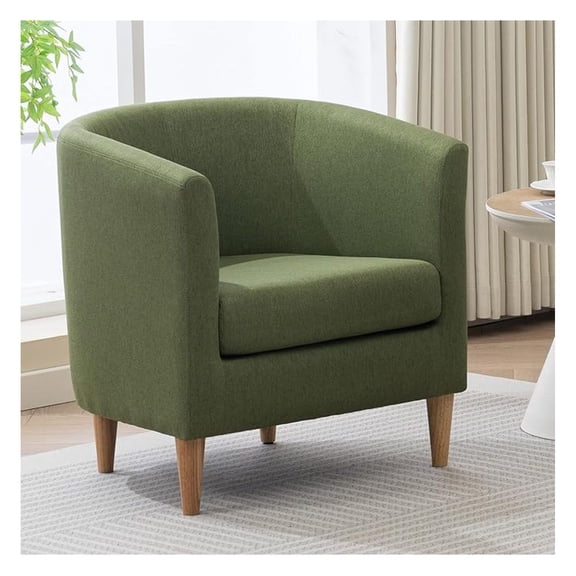 Accent Chair, Modern Comfy Living Room Chairs with Armrest Small Reading Chair with Cozy Soft Padded for Bedroom Reception Room Cafe, Green