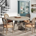 Tribesigns 47 Inch Round Dining Table, Grey Farmhouse Wood Kitchen Table for 4, Versatile for