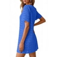 thumbnail image 6 of Admvng Dresses Women Eyelet Lace Round Neck Short Sleeve Casual Summer Mini Shift Dress, 6 of 6