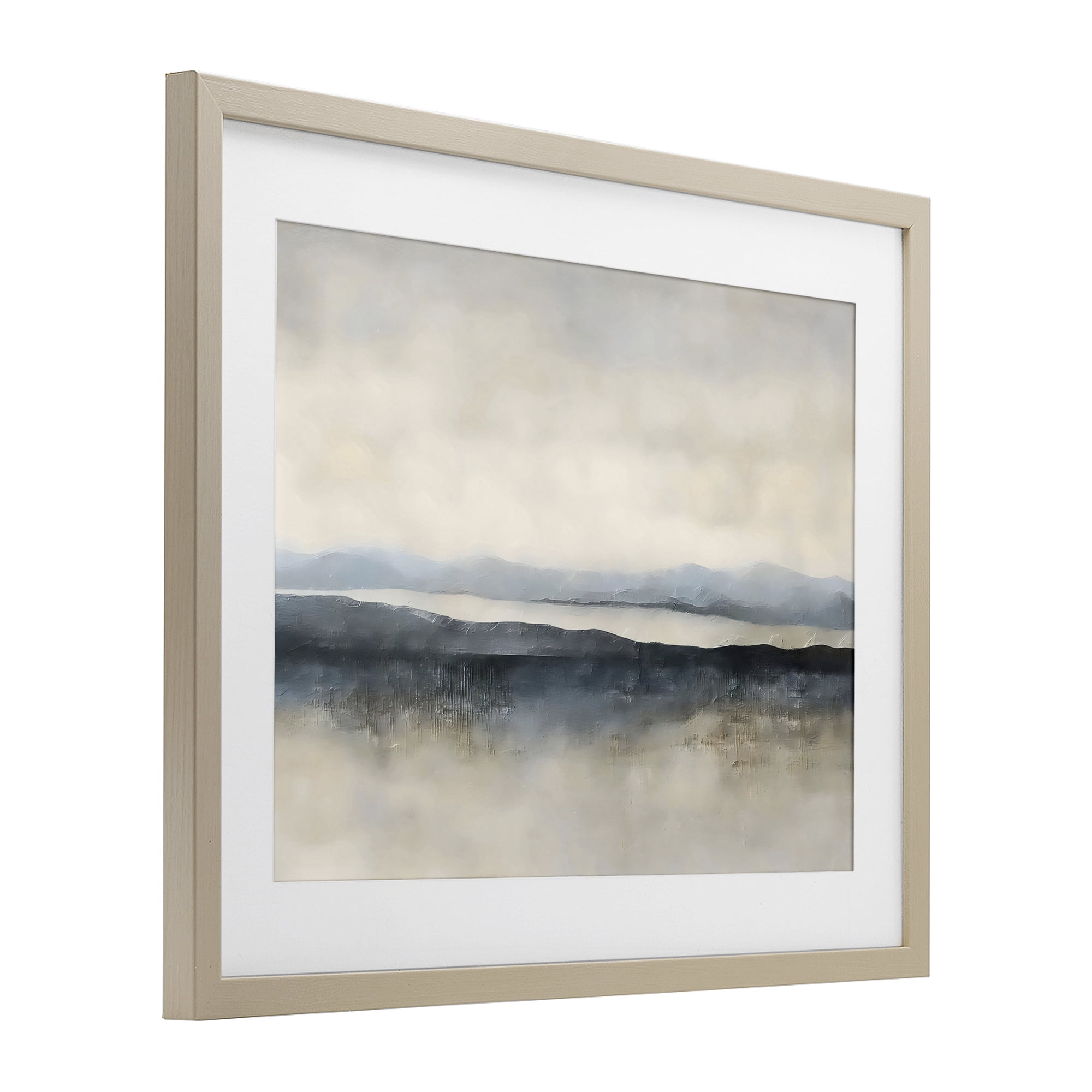 Stupell Industries Misty Muted Horizon Birch Framed Print Under Glass, design by Riley B