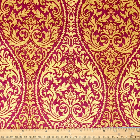 Waverly Inspirations 100% Cotton Duck 54" Paisley Red Print Sewing Fabric By the Bolt