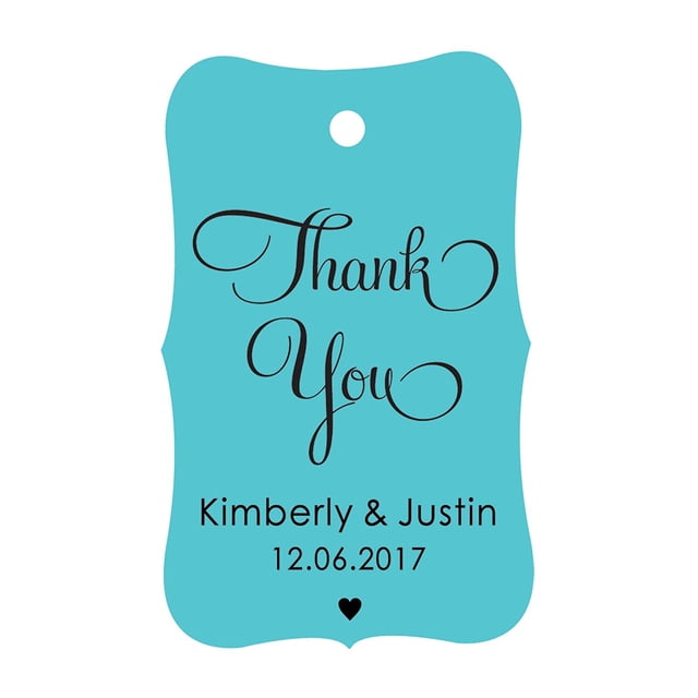100 PCS Thank You Custom Made Hang Tags Personalized Wedding Favor Gift Paper Tags