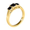 thumbnail image 2 of Aonejewelry 1 Carat Black Dimaond Princess Cut 3 Stone Brilliant Diamond Enagagement Wedding Ring Crafted In 10K Solid Rose White and Yellow Gold For Woman, 2 of 7