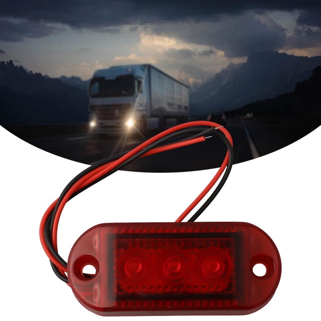 BUYISI Car Led Clearance Light Waterproof Side Marker Light Dc 12-24V 2Lines Universal Trucks Trailers Side Marker Lights Rear Lights Red