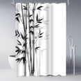 thumbnail image 2 of Extra Long Size Bathroom Shower Curtain Set 72x84Inch, Bamboo Shower Curtain, Water Repellent Fabric Shower Curtain for Bathroom Decor, 2 of 5