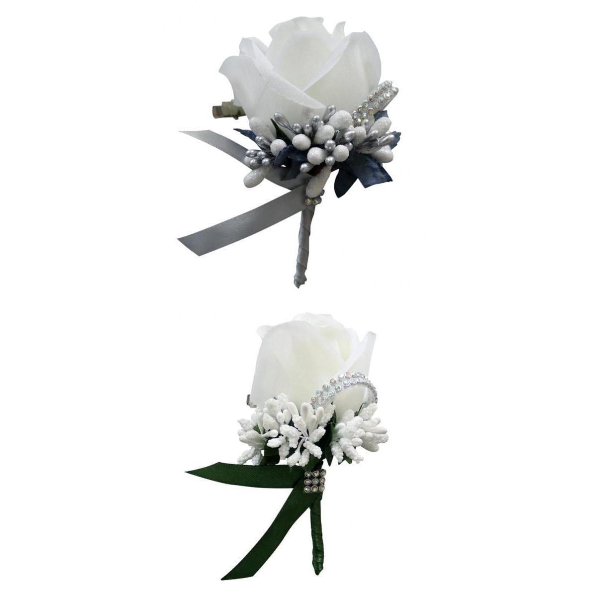 Rose Bouton Corsage Bride Groom Brooch Wedding Decor Simulated Silk Flower nEW 