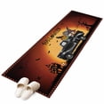 thumbnail image 2 of 2'x6' Rug Runners for Hallways Kitchen, Burnt Orange Halloween Non Slip Entryway Beside Floor Carpet Runner, Spooky Pumpkins Horror Plaid Washable Laundry Room Bedroom Throw Rugs Mat for Family Pet, 2 of 8